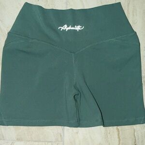Alphalete Women's High-Rise Teal Green Athletic Shorts
